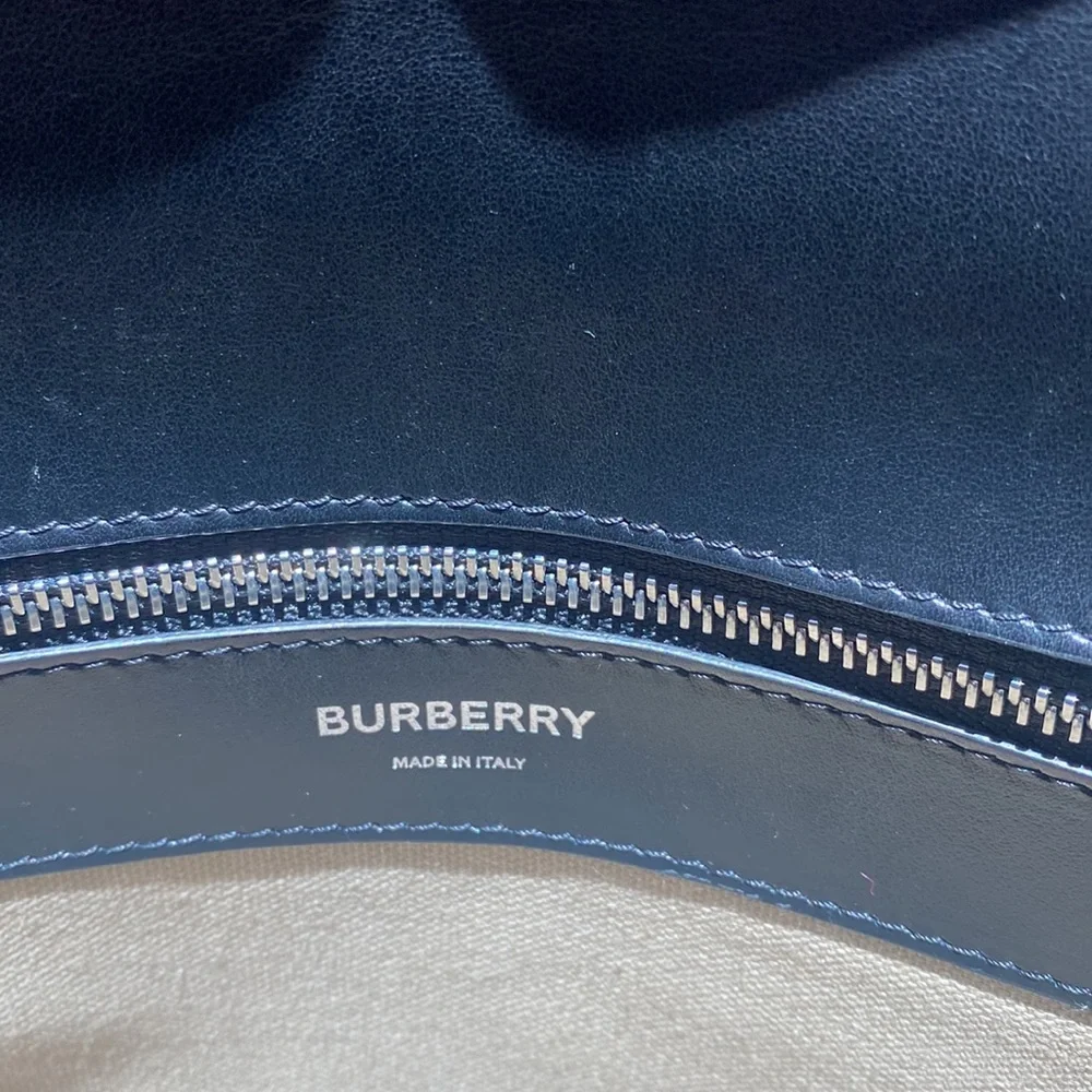 Burberry Black Embossed Monogram Leather Clutch Computer Bag
